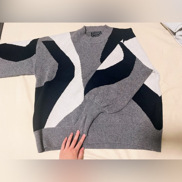 Soft Designer Knit Sweater | Abstract Color Block Design - Picture 2 of 3